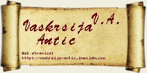 Vaskrsija Antić vizit kartica
